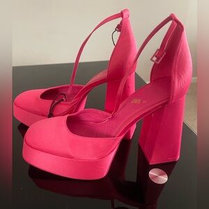 Zara Pink Platform Heels